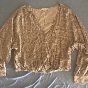 American Eagle Animal Print Wrap Front Top